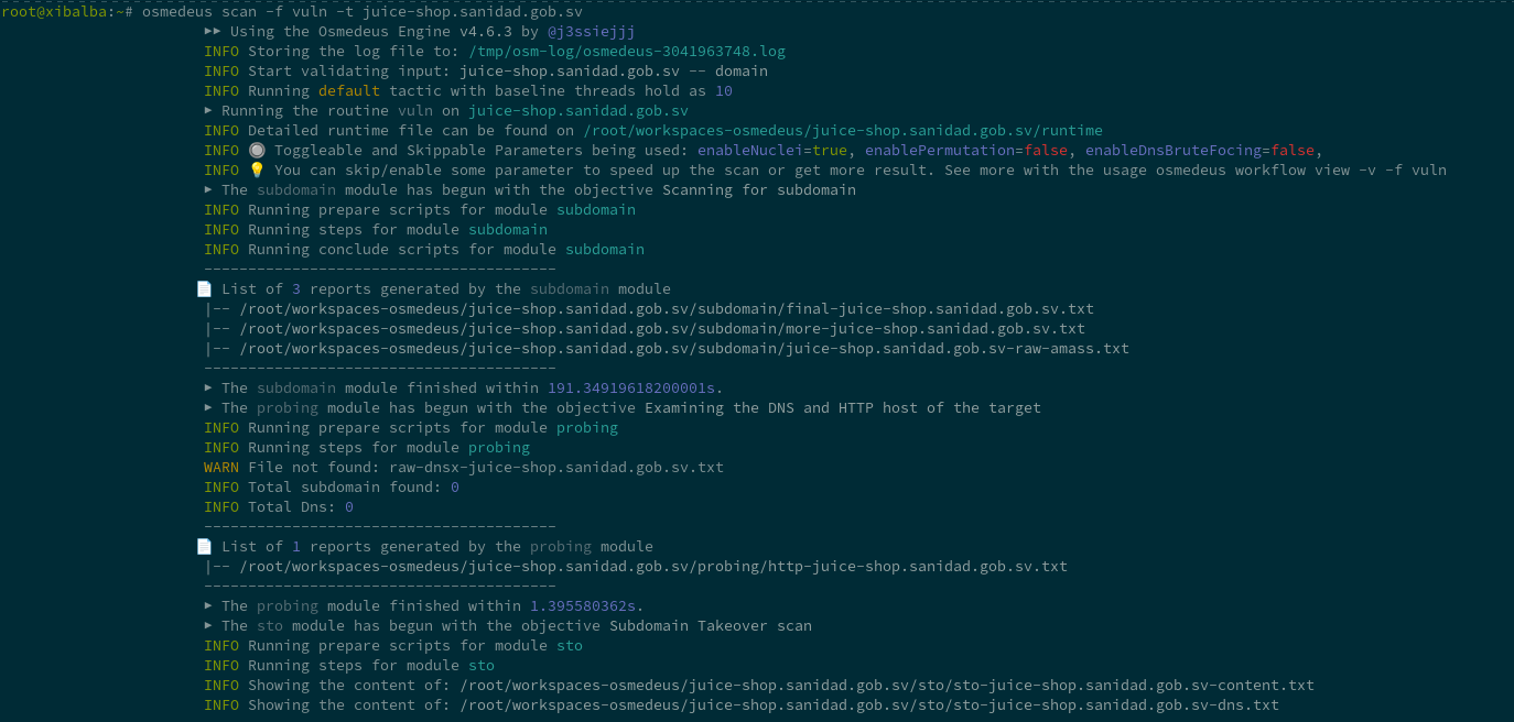 Resultado de osmedeus